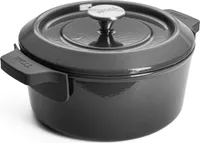 Woll Iron Kasserolle 24 cm Gusseisen Carbon Grey 4,2 L Silikongriffschutz
