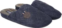 AMERICAN CLUB, SL23, Elegante Herrenhausschuhe, warme Hausschuhe, Hausschuhe, perfekt für sich selbst oder als Geschenk, Farbe: Navy, Größe: 44