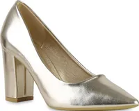 VAN HILL Damen Spitze Pumps Elegante Klassische Schuhe 841389, Farbe: Gold, Größe: 40