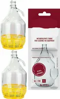 2 x 5L GLASBALLON mit BÜGELVERSCHLUSS +Schwefelpulver Weinballon Glasflasche