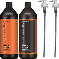 Matrix Total Results Mega Sleek Shampoo 1000ml + Conditioner 1000ml + 2x Pumpe