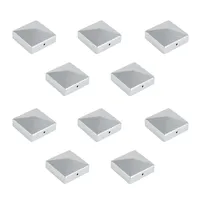 10x Pfostenkappe Zaunpfahl Abdeckung Pfostenkappe Pyramide Abdeckkappe 91x91mm Silber