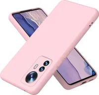 Xiaomi 12 Pro Hülle, Flüssig Silikon Handyhülle Stoßfest Kratzfest Schutzhülle für Xiaomi 12 Pro Pink