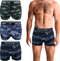 Neti pánske boxerky 3-pack vzorovaná bavlna BM00077, XL
