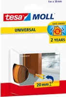 tesamoll Zugluftstopper Universal Tür (1 x 1 m) - Profil: 38mm x 20 mm - braun