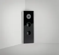 WIPO Mira Eck Glas USB, Ecksteckdosenelement, Glas schwarz