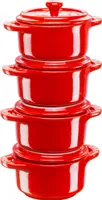Staub - Garnek Mini Cocotte okrągły 4 szt. 10 cm, czerwony