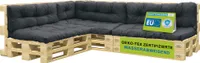 Pillows24 - Polštáře na palety odolné proti vodě a UV záření - SADA 8 | polštáře na europalety 120x80 - paletový nábytek - venkovní/venkovní, grafitová