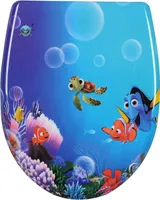 WOLTU WC Sitz mit Absenkautomatik&Quick-Release-Funktion, aus Duroplast, Fische