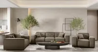 Sofaset Designersofa CESINA 3-2-1 in Stoff Opera Velvet Taupe