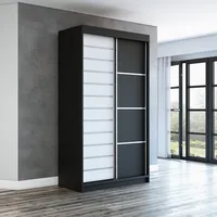 Schwebetürenschrank, 2-türig Schrank! Moderne Garderobe für Kleidung. Verschiedene Farben (Weiß, Schwarz, Somona) Kleiderschrank COLIN 120 cm