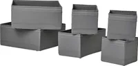 SKUBB Ikea Box Aufbewahrung 6er-Set, dunkelgrau