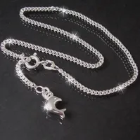 Fußkette Panzerkette flach 925 Sterling Silber 25cm Anhänger Delfin FK12821-25