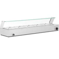 Royal Catering Bain Marie - 2 000 W - 5 GN 1/2 - Ablasshahn - Glasschutz
