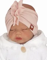 Baby Mädchen Stirnband Haarband Ohrenschutz Gr. 0-6 Monate (38-42 cm) extra breit altrosa