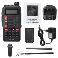 Baofeng UV-10R VHF/UHF Funkgerät 10 Watt Dual Band Walkie-Talkie VHF136-174mhz/UHF 400-520mhz, Schwarz