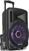 FT12LED Aktiv-Lautsprecher 12“ 700W BT/USB/SD/AUX LED Akku Trolley