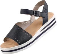 Rieker Damen Leder Sandaletten Blau