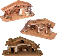 Krippe Holzhaus 33 cm x 13 cm Modellhaus aus Holz