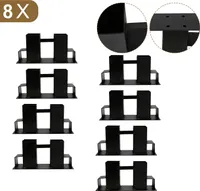 Jiubiaz Holzstapelhilfe 8er Set, beschichteter Stahl, schwarz, DIY Holzunterstand für Kanthölzer, Holzaufbewahrung 8er