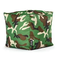 Green Bean Sitzhocker "Cube" 40x40x40cm mit EPS Perlen Füllung - Fußhocker für Sitzsäcke - Camouflage Grün
