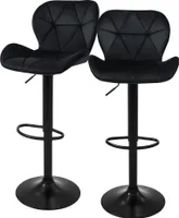 ML-Design 2er Set Barhocker Tresenhocker 360° drehbar, Gepolsterter Barstuhl mit Rückenlehne und Fußstütze, 59-79 cm