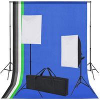 vidaXL Fotostudio-Set 5 farbige Hintergründe & 2 Softboxen