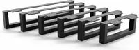 HEVVA - 10 cm hohe Möbelfüße  GRAZ - 35 cm Tiefe, Schwarz, 2er Set