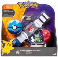 Pokémon Clip'n Carry Gürtel mit Schiggy Figur - Verstellbarer Gürtel mit 2 Pokébällen - Perfekt für kleine Pokémon-Trainer