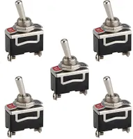 5x 12V Kippschalter Ein / Aus 250VAC 6A im Retro-look