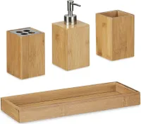 relaxdays Badaccessories-Set braun