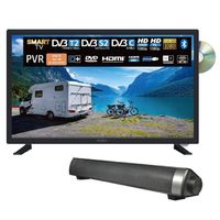 Reflexion_TV LDDW27iSB+ | DVD-Player | Smart-TV | 27 Zoll | für Wohnmobile und Wohnwagen | 12V KFZ-Adapter | mit Soundbar | Full-HD Auflösung | HDMI,