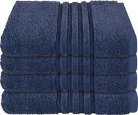 Schiesser Frottier Duschtuch Milano im 2er Set | 100% Baumwolle aus nachhaltiger Produktion | weich, saugstark, farbecht | 70x140cm | Dunkelblau