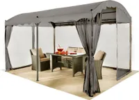 Grasekamp 4 Seitenteile zu Bogenpergola 3x4m Grau