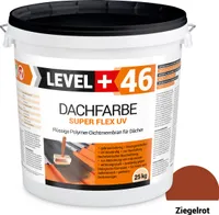 Dachfarbe elastische Sockelfarbe Dachlack UV-beständig Super Flex 25Kg Ziegelrot LEVEL+ RM46
