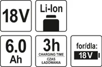 Yato Akkumulator 18V Li-Ion 6,0Ah