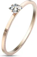 Damen Ring Edelstahl Zirkonia Kristalle Herren Solitärring Bandring Autiga® rosegold 54 - Ø 17,32 mm