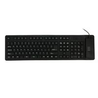 108-Tasten-USB-Silent-wasserdichte Silikon-Tastatur, faltbar, Anti-Fall, waschbar, weiche Tastatur, Schwarz
