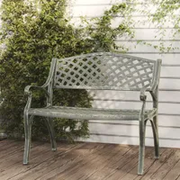 vidaXL Zahradní lavice 102 cm z litého hliníku zelená