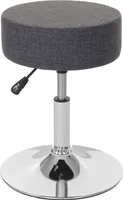 Hocker MCW-C22, Sitzhocker Schminkhocker, höhenverstellbar Ø 35cm  Textil, grau
