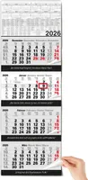 4 Monatskalender 2026 Wandkalender mit Schieber und verstärkter Aufhängung – Übersichtlicher Kalender 2026 Wandkalender für Büro und Zuhause, 96 x 33 cm