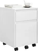 WOLTU Rollcontainer, Aktenschrank mit 2 Schubladen, Druckerschrank, 40x56x40cm : Weiß Farbe: Weiß