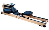 Holz Wasser-Rudergerät Wood Champion Rower II Ruderzugmaschine Water Resistance System klappbar Bluetooth, Farbe:Buche hell