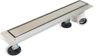 BALNEO Odpływ liniowy Inox 80cm, dwustronny, syfon obrotowy, łatwa instalacja, odporna stal nierdzewna, duży przepływ 49l/min