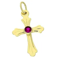Goldstore Zlatý křížek s rubínem Váha: 0.55 g