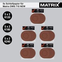 MATRIX Schleifpapier Schleifscheibe für Trockenbauschleifer MDS 710 DWS 710 10x