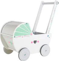 ECOTOYS Kinderwagen aus Holz für Puppen