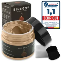 Binego® Lederreparaturset Leder & Kunstleder Reparatur Set | Lederreparatur Flüssigleder Lederfarbe Reparieren Reparaturset Aufbereitung | Beige