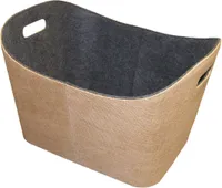 Holzkorb / Kaminholzkorb Lienbacher Jute natur / Filz grau
