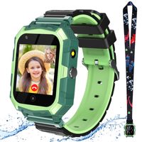 (Cyan) T32 4G Smartwatch für Kinder, Telefonuhr mit Kamera, Anrufannahme, Schrittzähler, SOS, GPS-Smartwatch